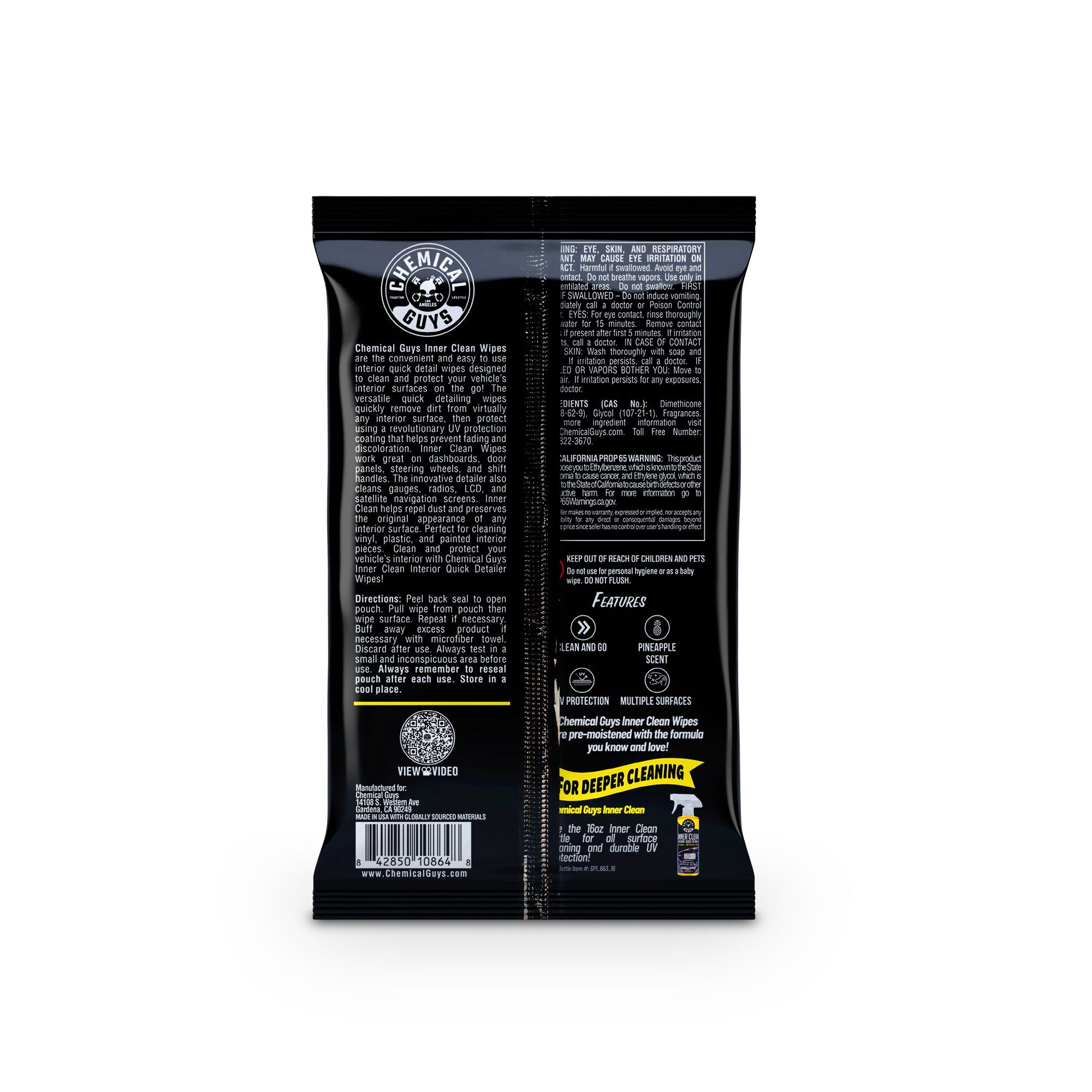 Inner Clean Interior Quick Detailer & Protectant Car Wipes - Image 11