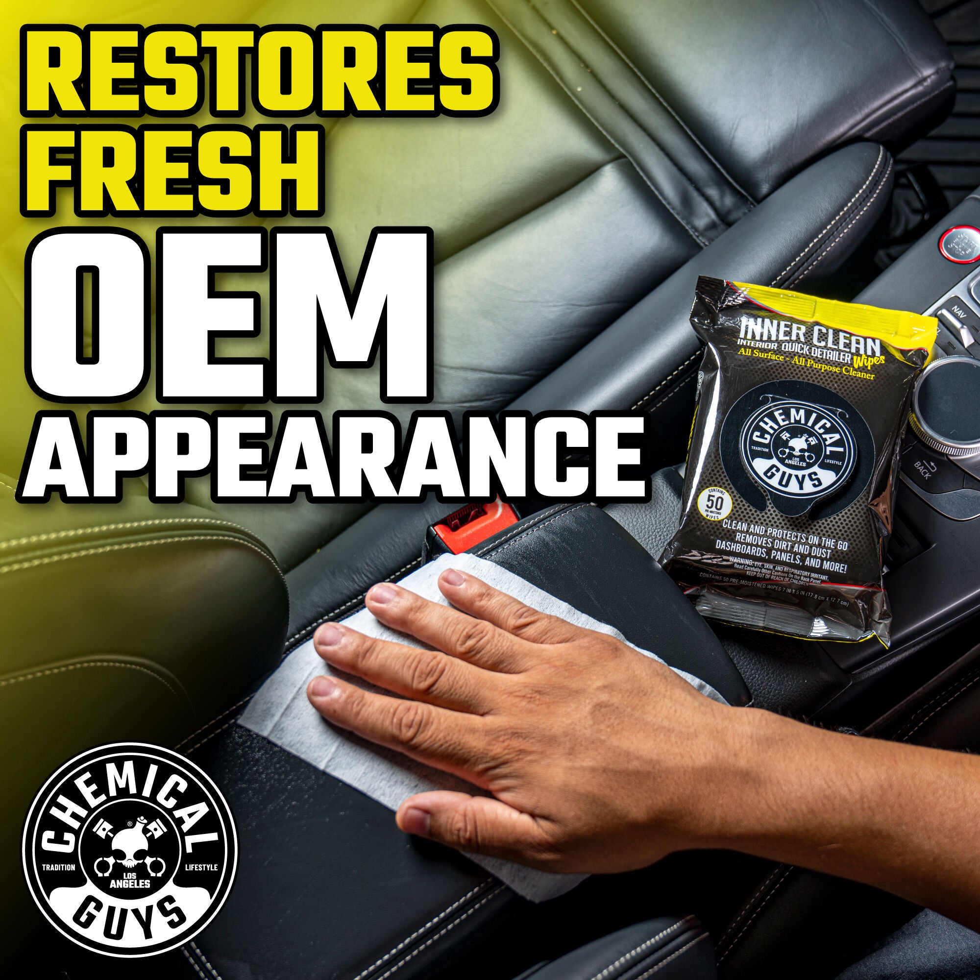 Inner Clean Interior Quick Detailer & Protectant Car Wipes - Image 8