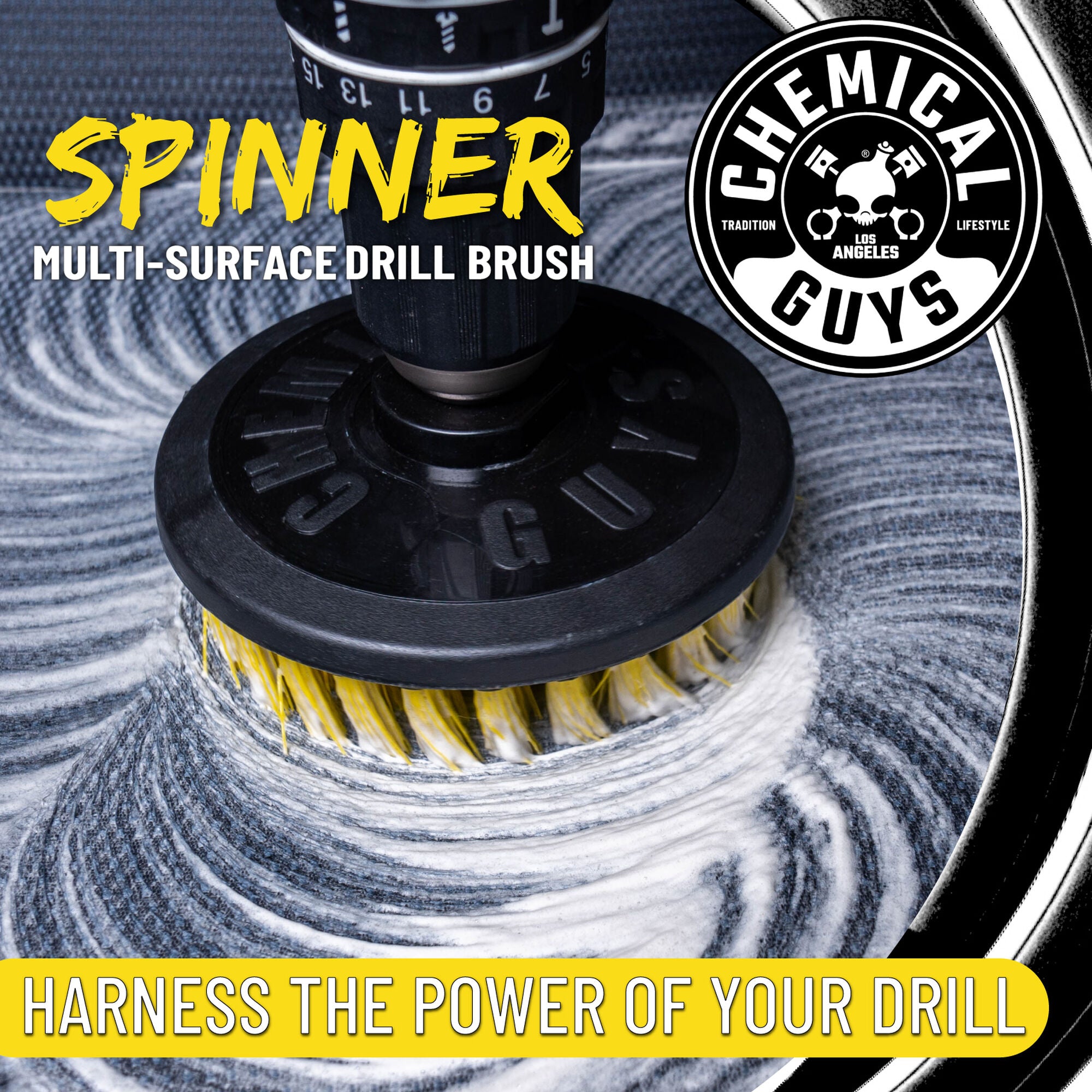 Chemical Guys Spinner Carpet Drill Brush. Medium Duty - Image 2