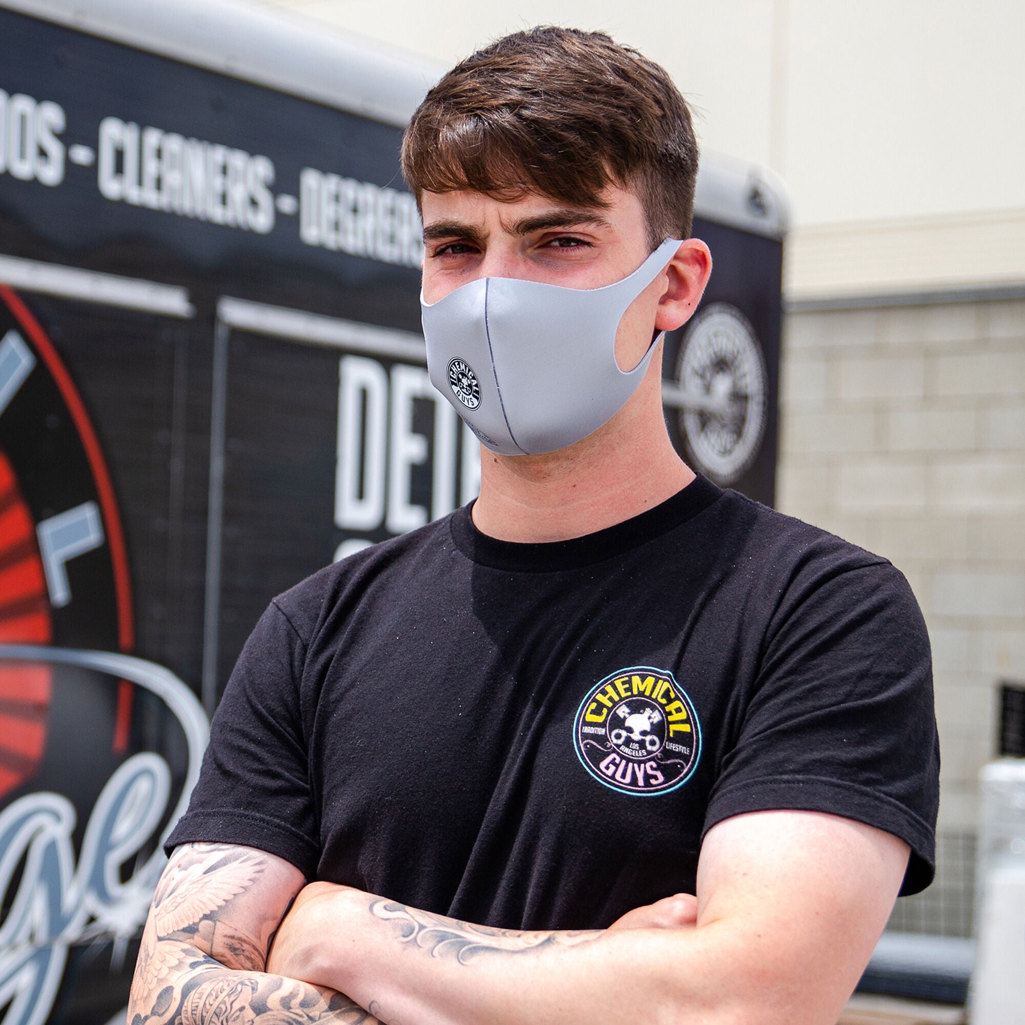 Chemical Guys Gray Cloth Non-Medical Face Mask - Image 5